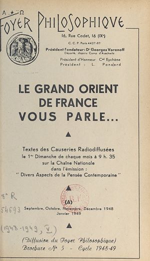 Téléchargez le livre :  Le grand Orient de France vous parle