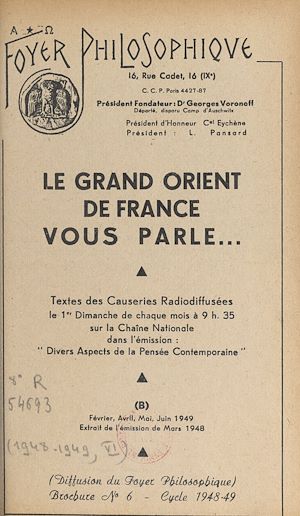 Téléchargez le livre :  Le Grand Orient de France vous parle