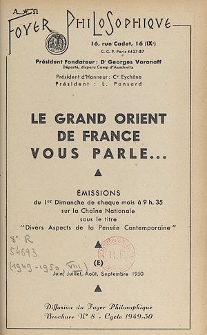 Téléchargez le livre :  Le Grand Orient de France vous parle...