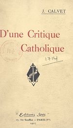 Télécharger le livre :  D'une critique catholique