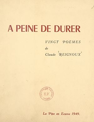 Téléchargez le livre :  À peine de durer