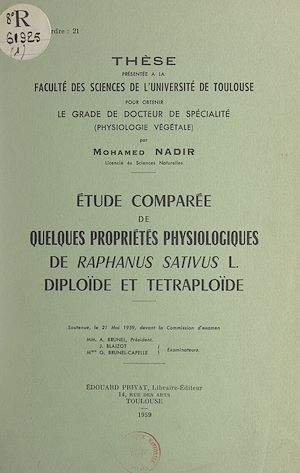 Download the eBook: Étude comparée de quelques propriétés physiologiques de Raphanus Sativus L. diploïde et tétraploïde