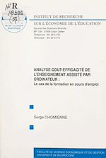 Télécharger le livre :  Analyse coût-efficacité de l'enseignement assisté par ordinateur