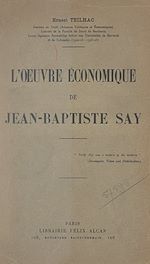 Télécharger le livre :  L'œuvre économique de Jean-Baptiste Say