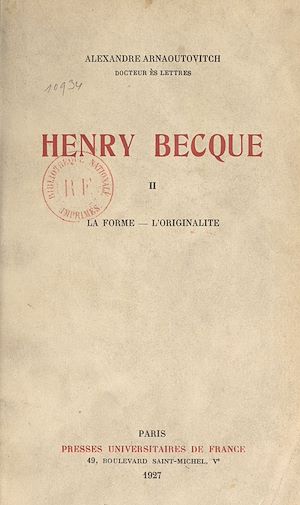 Téléchargez le livre :  Henry Becque (2). La forme, l'originalité
