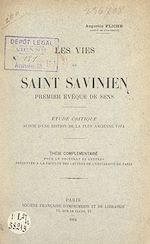 Télécharger le livre :  Les vies de saint Savinien, premier évêque de Sens
