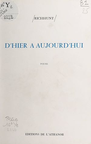 Téléchargez le livre :  D'hier à aujourd'hui