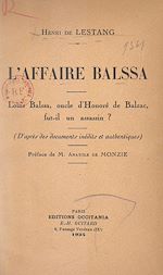 Télécharger le livre :  L'affaire Balssa