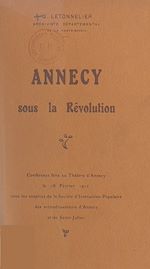 Télécharger le livre :  Annecy sous la Révolution
