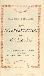 Télécharger le livre :  Une interprétation de Balzac