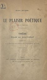 Télécharger le livre :  Le plaisir poétique