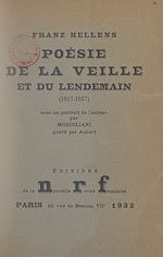 Télécharger le livre :  Poésie de la veille et du lendemain (1917-1927)