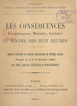 Télécharger le livre :  Les conséquences économiques, morales, sociales du régime des huit heures