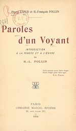Télécharger le livre :  Paroles d'un voyant
