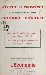 Télécharger le livre :  Sécurité et prospérité : deux impératifs de notre politique extérieure