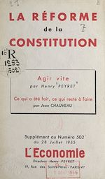 Télécharger le livre :  La réforme de la Constitution
