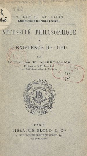 Téléchargez le livre :  Nécessité philosophique de l'existence de Dieu