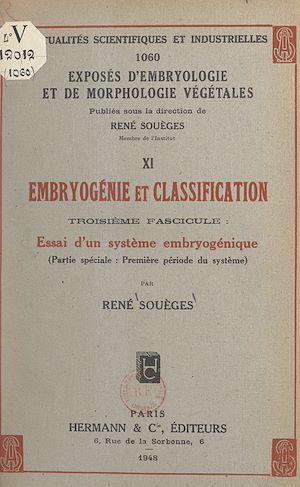 Téléchargez le livre :  Embryogénie et classification (3). Essai d'un système embryogénique (partie spéciale : première période du système)