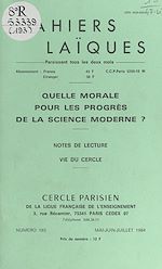 Télécharger le livre :  Quelle morale pour les progrès de la science moderne ?