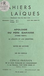 Télécharger le livre :  Apologie du Père Garasse, 1585-1631 : le Jésuite et les libertins