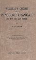 Télécharger le livre :  Morceaux choisis des penseurs français du XVIe au XIXe siècle