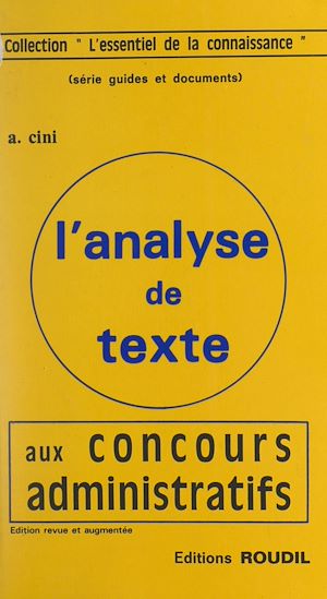 Téléchargez le livre :  L'analyse de texte aux concours administratifs
