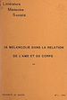 Télécharger le livre :  La mélancolie dans la relation de l'âme et du corps