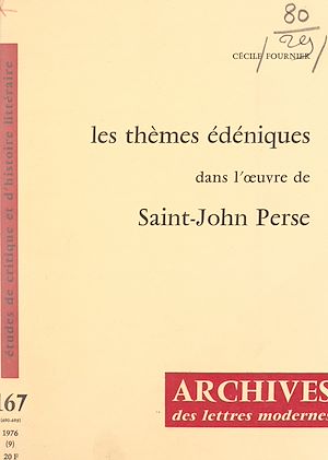 Téléchargez le livre :  Les thèmes édéniques dans l'œuvre de Saint-John Perse