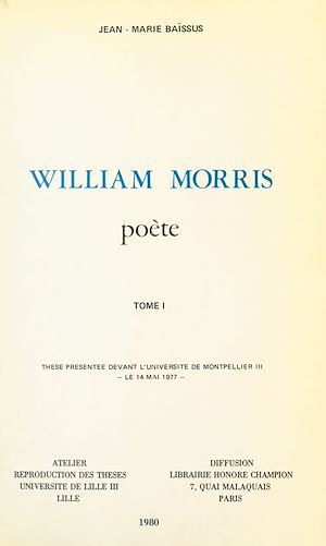 Téléchargez le livre :  William Morris, poète (1)