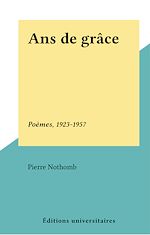 Télécharger le livre :  Ans de grâce