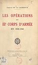 Télécharger le livre :  Les opérations du IIIe Corps d'armée en 1939-1940