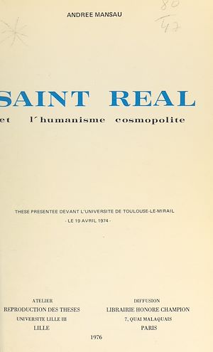 Téléchargez le livre :  Saint Réal et l'humanisme cosmopolite