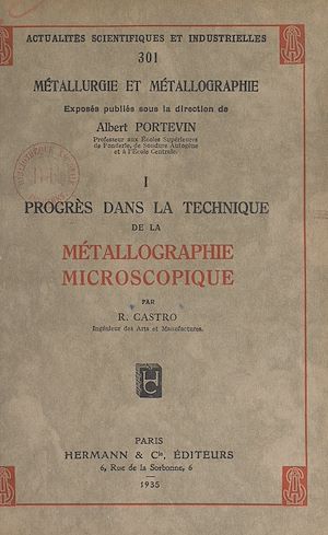 Téléchargez le livre :  Progrès dans la technique de la métallographie microscopique