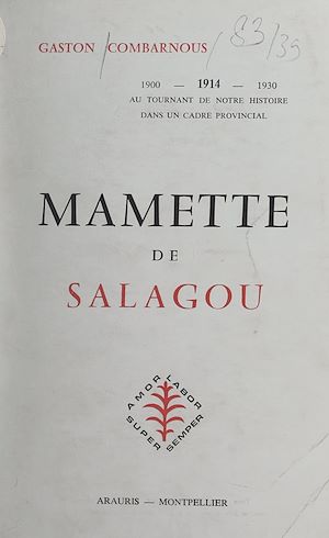 Téléchargez le livre :  Mamette de Salagou