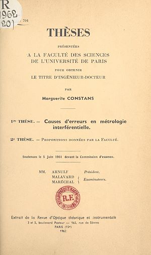 Téléchargez le livre :  Causes d'erreurs en métrologie interférentielle