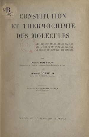 Téléchargez le livre :  Constitution et thermochimie de molécules