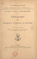 Télécharger le livre :  Bibliographie des langues aymará et kicua (2) 1876-1915