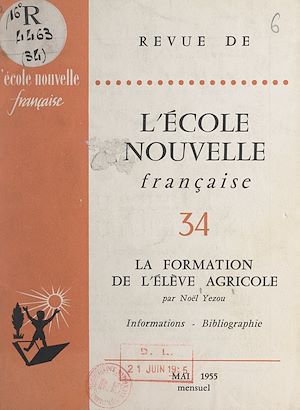 Téléchargez le livre :  La formation de l'élève agricole