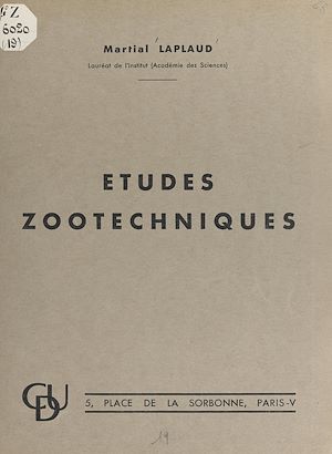 Téléchargez le livre :  Études zootechniques