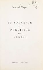 Télécharger le livre :  En souvenir et prévision de Venise