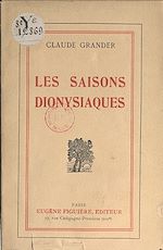 Télécharger le livre :  Les saisons dionysiaques