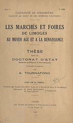 Télécharger le livre :  Les marchés et foires de Limoges au Moyen Âge et à la Renaissance