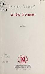 Télécharger le livre :  De rêve et d'herbe