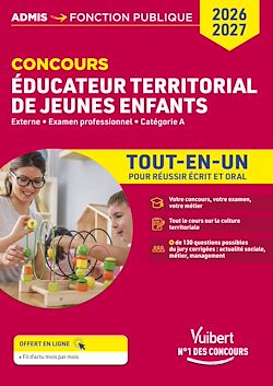 Télécharger le livre :  Concours Éducateur territorial de jeunes enfants - Tout-en-un - Catégorie A