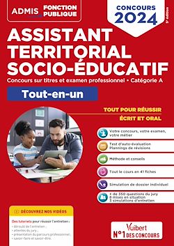 Télécharger le livre :  Concours Assistant territorial socio-éducatif - Catégorie A - Tout-en-un