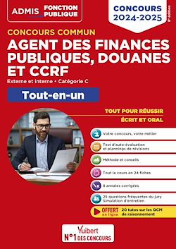 Télécharger le livre :  Concours commun Agent des finances publiques, douanes et CCRF 2024-2025 - Catégorie C - Tout-en-un