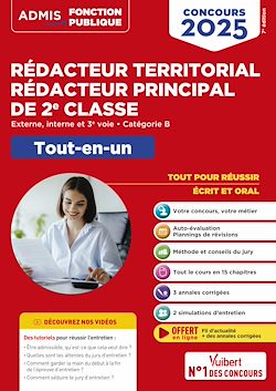 Télécharger le livre :  Concours Rédacteur territorial et Rédacteur principal de 2e classe - Catégorie B - Tout-en-un