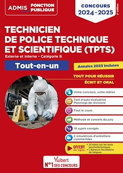 Télécharger le livre :  Concours TPTS - Technicien de police technique et scientifique - Catégorie B - Tout-en-un