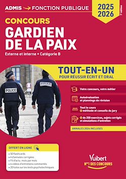 Télécharger le livre :  Concours Gardien de la paix - Catégorie B - Tout-en-un - 20 tutos + fil d'actu offerts