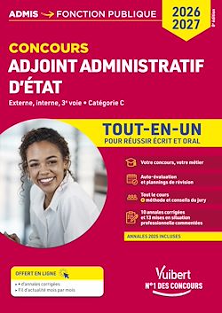 Télécharger le livre :  Concours Adjoint administratif d'État - Catégorie C - Tout-en-un